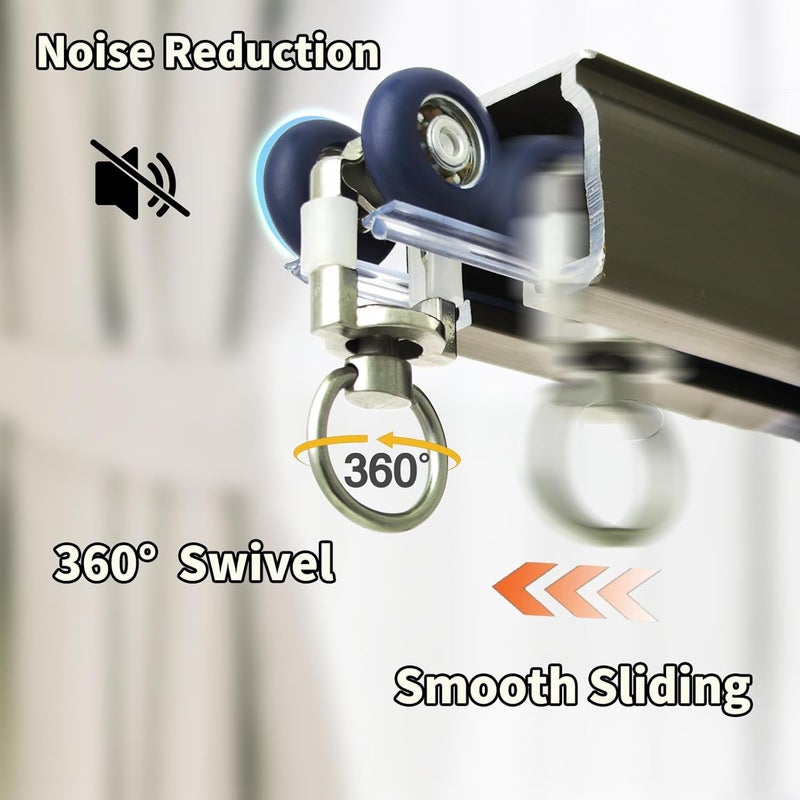 TSBSHum TSBS 15 Pack Ceiling Curtain Rollers, Sliding Track Gliders with Mute Wheel, Ideal for Ceiling, Wall, Room Divider, RV - Image 3